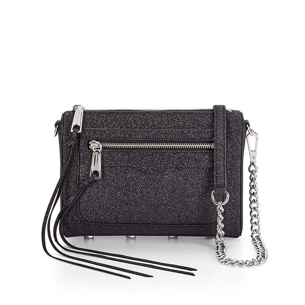 REBECCA MINKOFF Avery Crossbody Bag Black Glitter